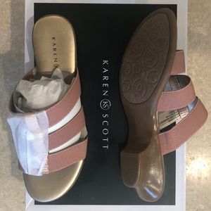 Karen Scott Pink & Gold Sandel. NEW - Never worn.